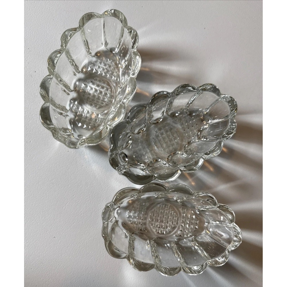 Princess House Crystal Glass Silverware Holders X3 for Serving Spoons/Forks VTG